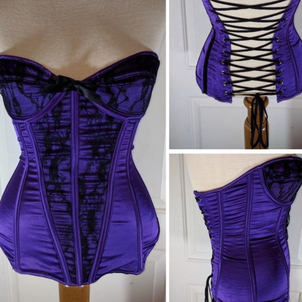 Sexy Coquette Purple and Black Corset SOLD
